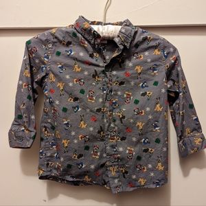 Disney Christmas Button Down Boys Size 5t